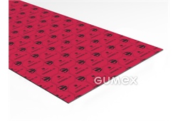 Vláknitopryžová deska DIMERSIL 10, tloušťka 0,5mm, 1500x1500mm, 40bar, NBR-SBR/organická vlákna, +140°C (pára +120°C), krátkodobá +210°C, červená